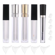 Leegoal 8 Ml Kosong Maskara Tabung dengan Wand Bulu Mata Krim Wadah Botol, Transparan Eyeliner Botol Tabung Botol, Kosong Lip Gloss Botol dengan Sisipan Karet dan Corong Set untuk Castor Oil-Intl