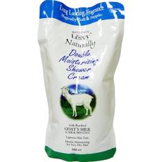 Leivy Shower Cream Reffill Goat's Milk 900 Ml - Sabun Pelembab Kulit, Mencegah Kulit Kering, Moisturizing