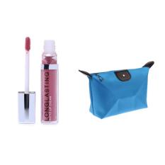LT PRO Longlasting Matte Lip Cream 04 Free Alisha Tas Kosmetik Mini - Biru Muda