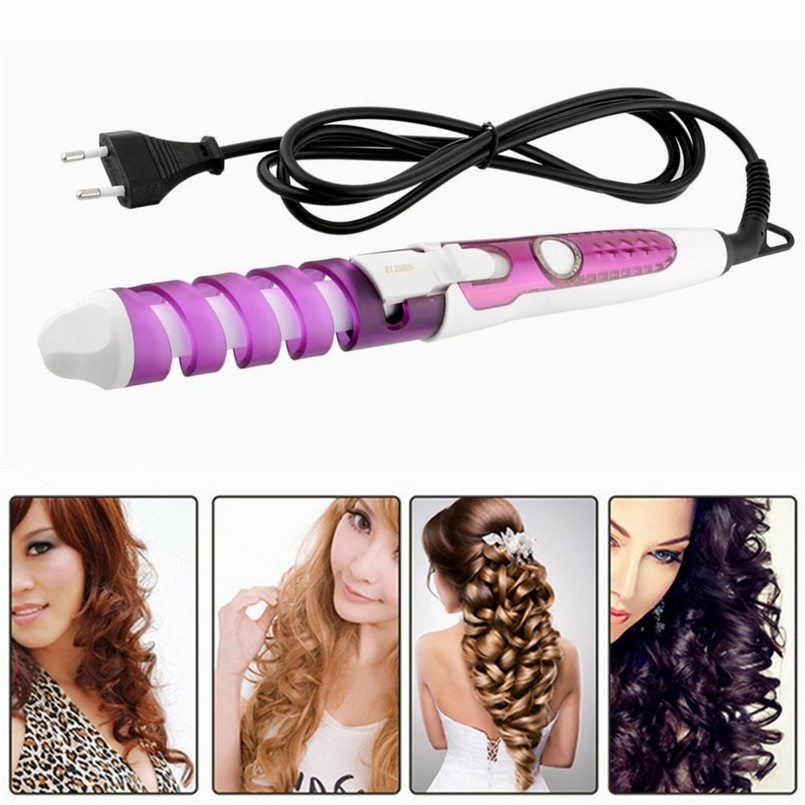 Magic Pro Rambut Pengeriting Listrik Curl Keramik Spiral Rambut Lengkungan Tongkat Besi Salon Model Rambut Alat Styler-Intl
