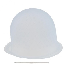 MagiDeal Reusable Salon Highlighting Pewarna Rambut Mewarnai Frosting Cap + Metal Hook Blue-Intl