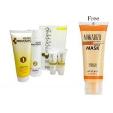 Makarizo Rebonding System Tube untuk Rambut Keriting ikal, termasuk Shampo dan Conditioner 1 Paket + Masker Rambut Tube 45ml