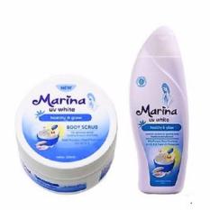 Marina Healthy & Glow paket Body Scrub 200 ml & Hand Body Lotion 100 ml