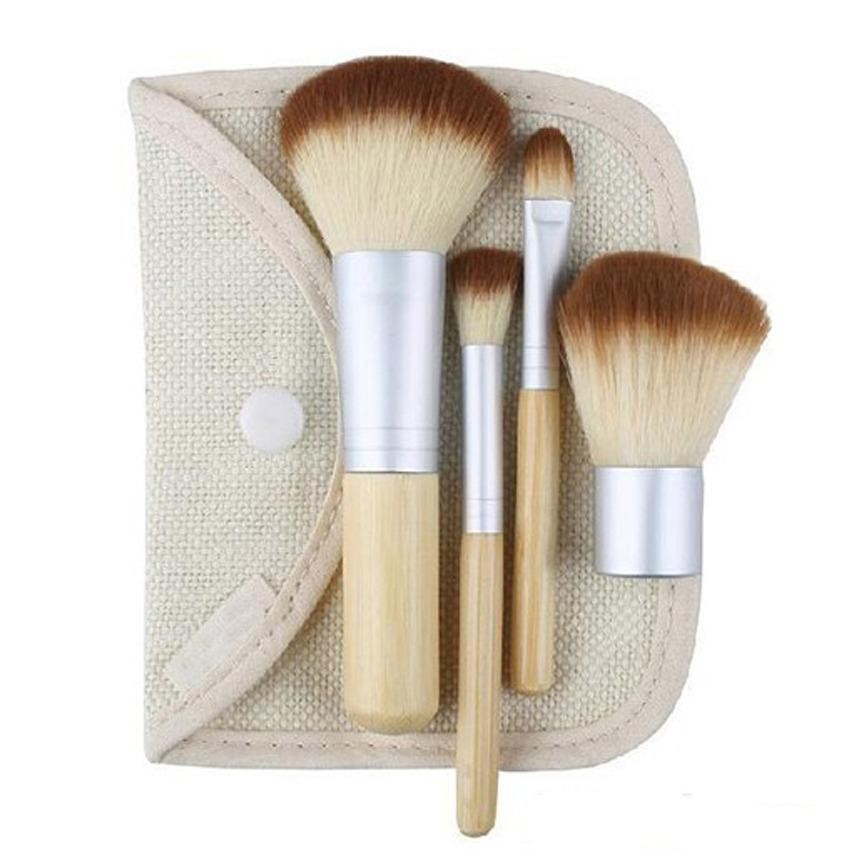 Marlow Jean Kuas Make Up Bambu 4 Set Makeup Set Kit Tool Brushes Super Soft Pouch Peralatan Kecantikan Wanita Profesional Bulu Halus Lembut Tidak Cepat Rontok Lengkap Beauty Face - Coklat Muda Marlow Jean Kuas Make Up Bambu 4 Set Makeup Set Kit Tool Brushes Super Soft Pouch Peralatan Kecantikan Wanita Profesional Bulu Halus Lembut Tidak Cepat Rontok Lengkap Beauty Face - Coklat Muda