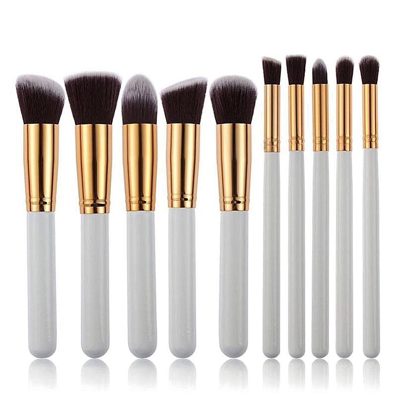 Marlow Jean Kuas Make Up Wajah 10 Pcs Kuas Brush MakeUp Lembut Nyaman Berkualitas - Putih Marlow Jean Kuas Make Up Wajah 10 Pcs Kuas Brush MakeUp Lembut Nyaman Berkualitas - Putih