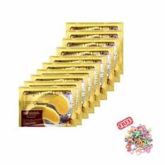 Masker Mata Collagen Eye Mask - Solusi Kantung Mata, Mata Panda - 10 Pcs + Free Ikat Rambut - 1 Pcs