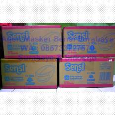 masker sensi headloop (hijab) warna hijau - 1 karton/20 box (50pcs/box)