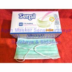masker sensi surgical headloop (hijab) warna hijau - 50pcs