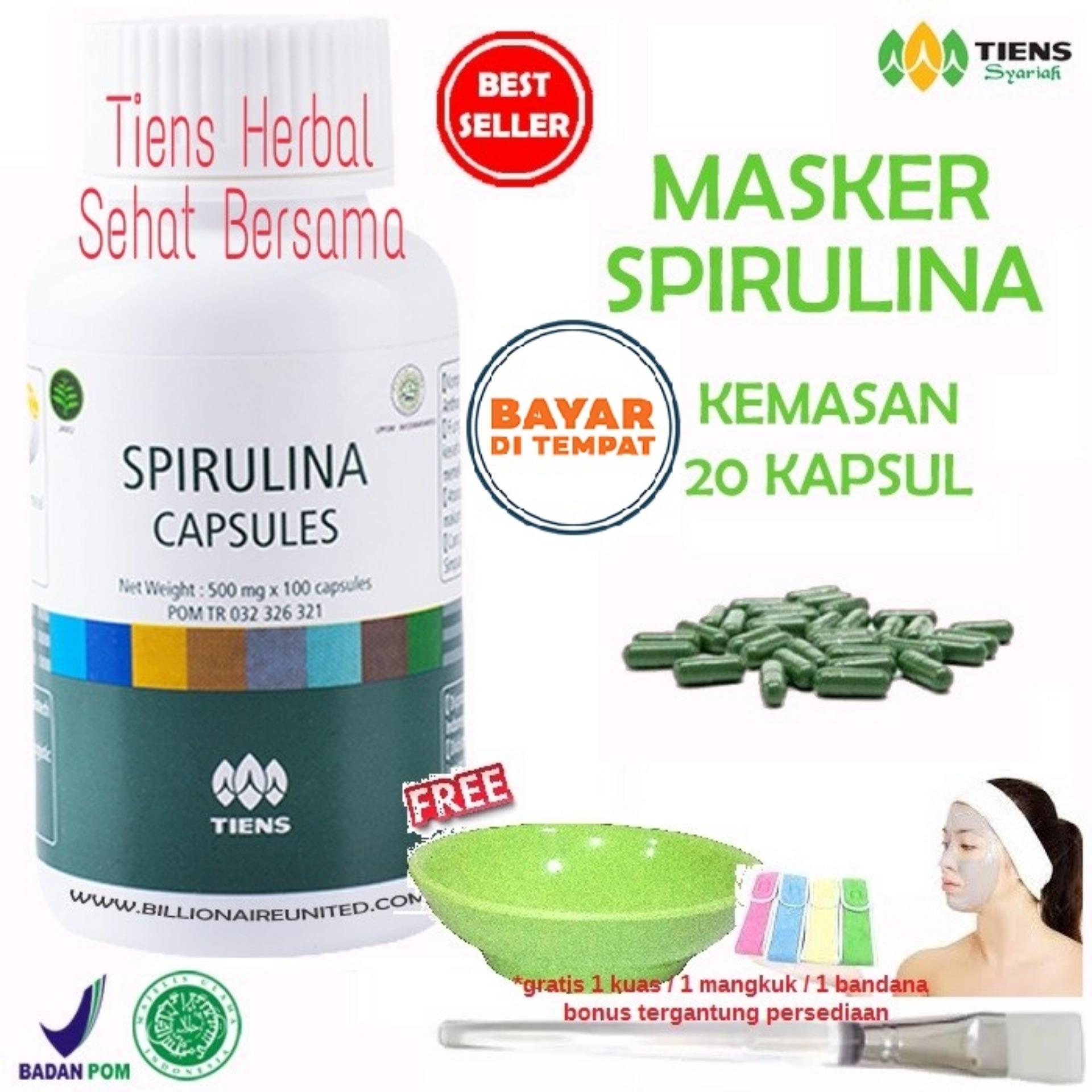 PENAWARAN Esther Cream Paket Pemutih Wajah BPOM Penghilang Bekas Herbal Alami Masker Spirulina Tiens Herbal Pemutih Wajah Paket 20 Kapsul Gratis Kuas