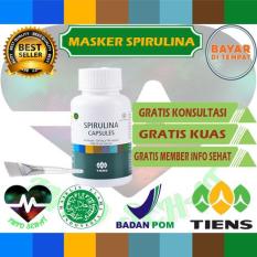 Info Sehat - Masker wajah spirulina herbal tiens 10 kapsul (Obat jerawat) (FREE KUAS + PLATE)