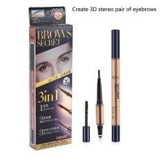 Mayi 3 In 1 Pensil Alis + Alis Mengisi + Pencelupan Pasta Alis Finis, Tahan Air Alami dan Tahan Lama 3D Alis Set Kosmetik Makeup Tool-2 # Natural Brown-Intl
