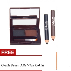 Me Now Eyebrow Powder M.N Generation II + Gratis Pensil Alis Viva Coklat 1Pcs