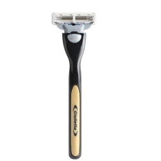 Pria 's Manual Razor 3-Layer Hair Removal Pemegang Razor dengan Blade (Emas)-Intl