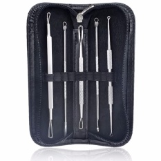 Metamor Alat Pencabut Komedo Pencet Jerawat Face Care Stainless Steel Skin Acne Pimple Remover Kit 5 Pc s1989 - Silver