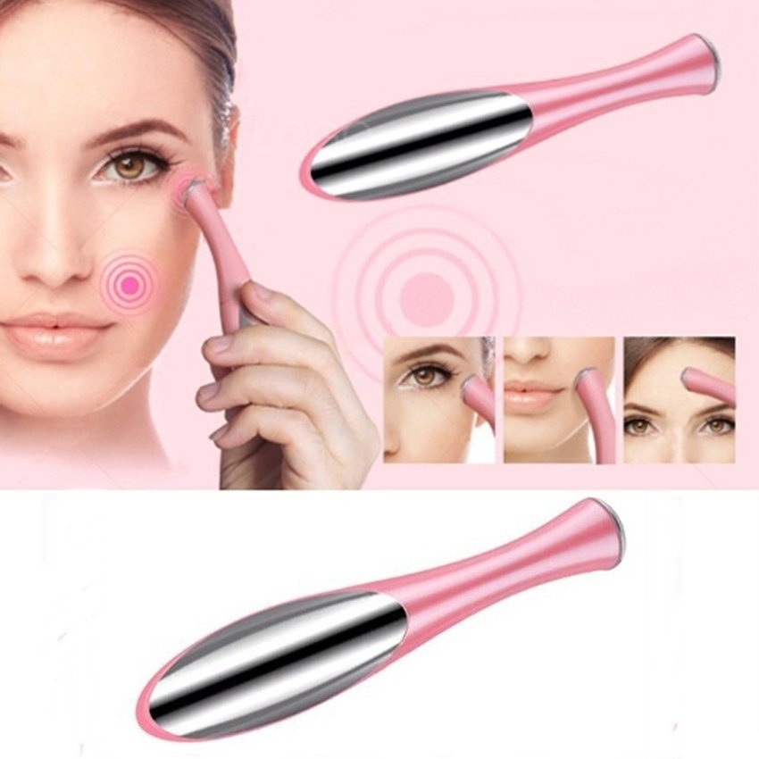 Mini Smart Massage head Eye Stick Eyes Wrinkle Removing PenBlackEye Massage Instrument Vibration Beauty Pen(Pink)