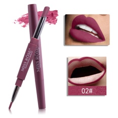Miss Rose 2 In 1 Waterproof Matte Lip Pensil Alis Pen + Lipstik Panjang Tahan Lama Mata Fungsional Bibir Kosmetik Peralatan Make Up (warna: 02)-Intl