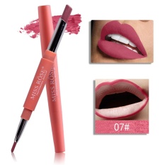 Miss Rose 2 In 1 Waterproof Matte Lip Pensil Alis Pen + Lipstik Panjang Tahan Lama Mata Fungsional Bibir Kosmetik Peralatan Make Up (warna: 07)-Intl