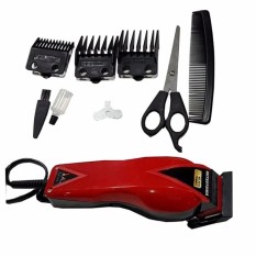 Mitsuyama MS-5019 Alat Cukur Rambut Hair Clipper Trimmer Mesin Potong Professional Groomer 3 Mata Pisau Tajam Hemat Energi - Merah
