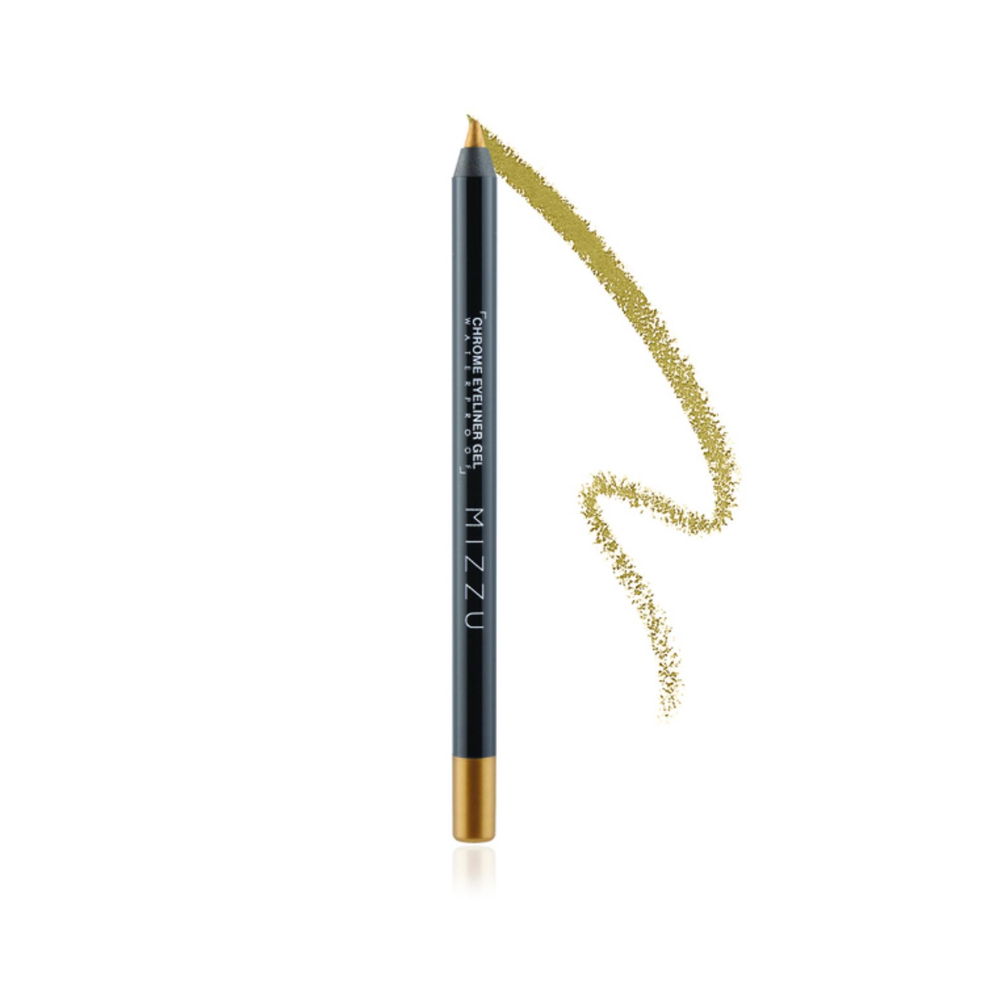 Mizzu Chrome Eyeliner Gel (Sparkling Gold) - Waterproof Warna Tahan Lama Hasil Matte Eyeliner Gel