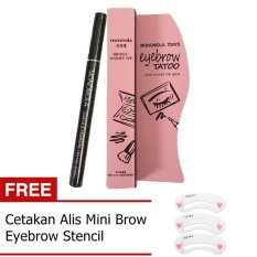 Monomola 7Days Eyebrow Tatto - Tato Alis - Coklat + Gratis Cetakan Alis