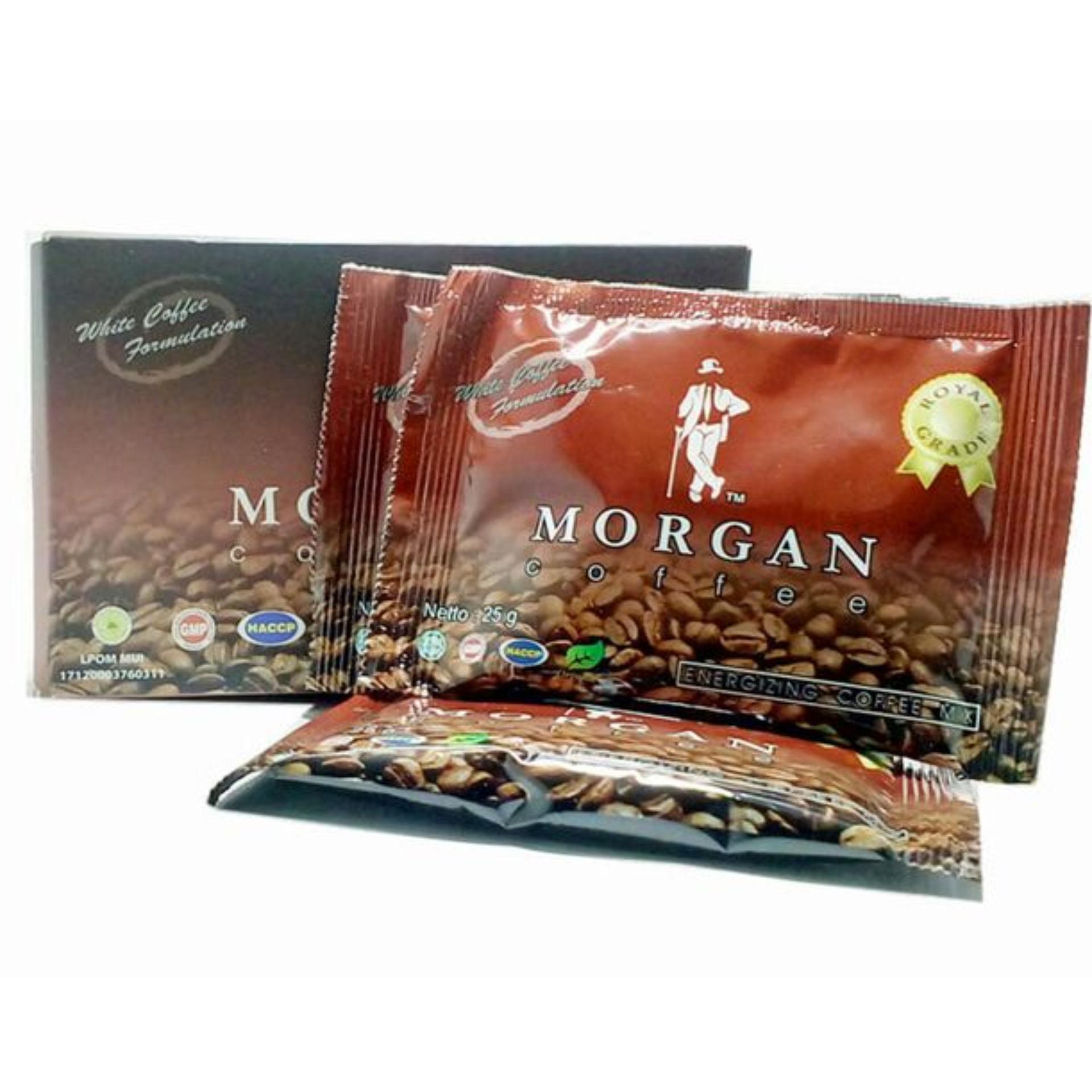 Morgan Coffee Ginseng Energizing Coffee Mix - 1 Box Kecil Isi 3 Sachet @25 gram - Original. Izin DINKES RI PIRT No: 210360314309, LPOM MUI 17120003760311,  Expired 15-07-2019