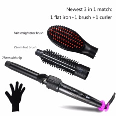 Multi-fungsi Curling Iron 3 + 1 Tabung Meluruskan Sisir Suit Dapat Diganti-Intl