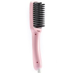 MX-1699 2 In 1 Electric Ionic Hair Straightener Sisir Anion MassageBrush-EU PLUG (PINK)-Intl