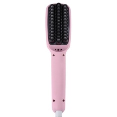 MX-1699 2 In 1 Electric Ionic Hair Straightener Sisir Anion MassageBrush-US PLUG (PINK) -Intl-Intl