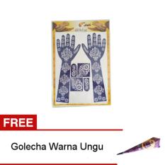 Nabawi Cetakan Henna Tangan Full - Biru + Gratis Golecha Heena 1 pcs