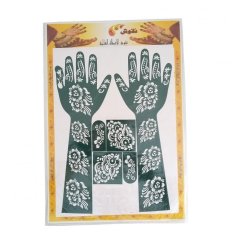 Nabawi Cetakan Henna Tangan Full - Hijau