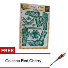 Nabawi Cetakan Henna Tangan Kaki - Hijau + Gratis Golecha Heena 1 pcs