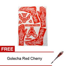 Nabawi Cetakan Henna Tangan Kaki - Merah + Gratis Golecha Heena 1 pcs