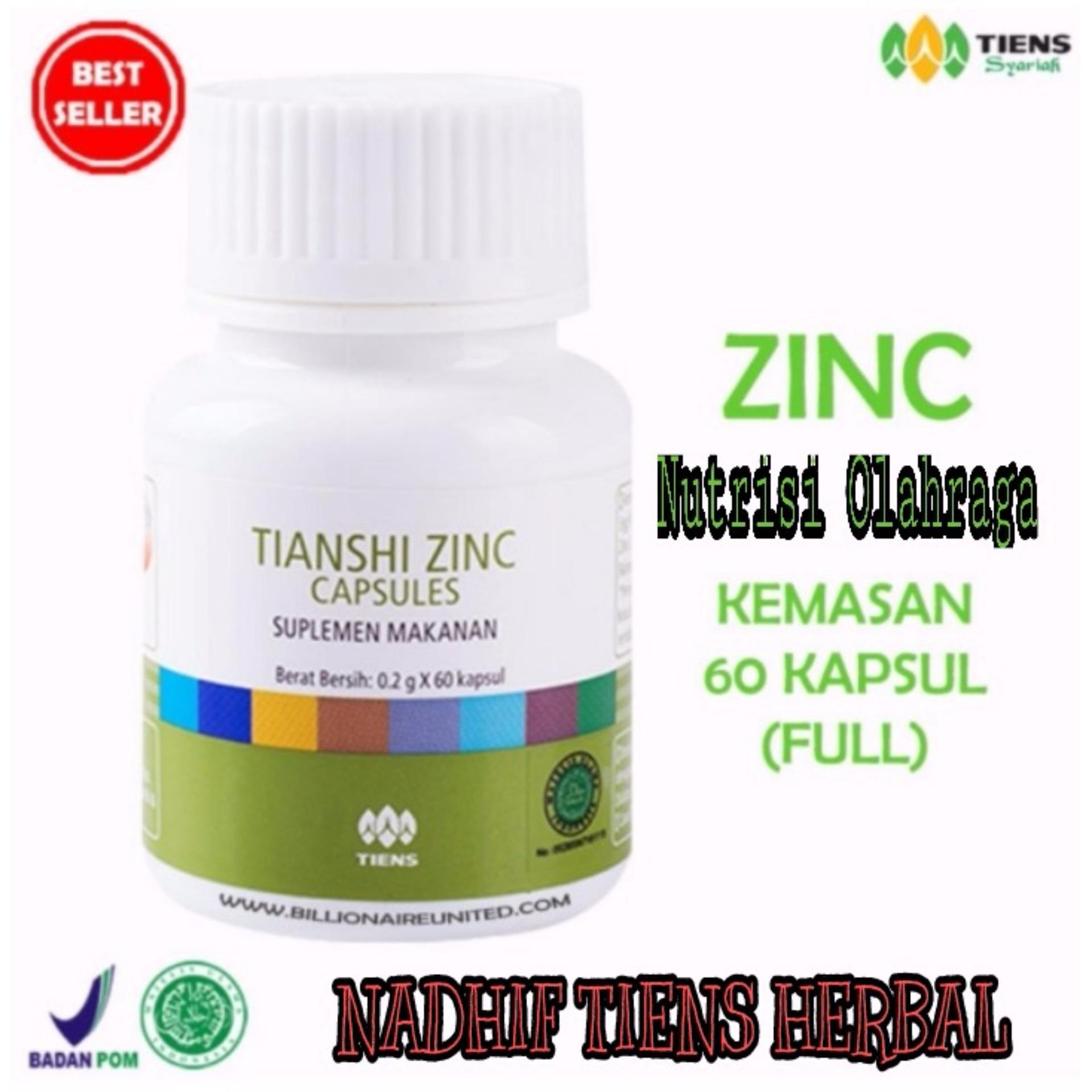 NADHIF_Tiens Zinc Capsules Nutrisi Fitnes (Pembentukan otot Badan) - Kemasan 60 Capsules ORIGINAL (NTH)+FREE ONKIR