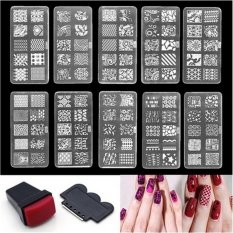 Nail Art Setensilan Plate Set Alat Stamper Desain Kit Putih 6*12 Cm-Intl