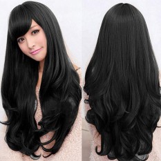 Alami Fashion Fluffy Bergelombang Wig Panjang Renda Depan Wig Wanita Rambut Tahan Panas-Intl