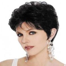 Alami Mighty Gadget-Natural Melihat Rambut Wig Sintetis Pendek Bergelombang Wig Hitam untuk Wanita Fashion Wig/perucas Murah Harga! (Acak Warna)-Intl