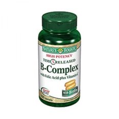 Nature's Bounty B-Complex With Folic Acid Plus Vitamin C Time Released 100's - B Kompleks, B Komplek, Meningkatkan Daya Tahan Tubuh