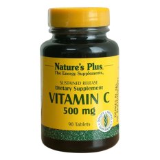 Nature's Plus Vitamin C 500 Mg 90's Sustained Released - Meningkatkan Daya Tahan Tubuh, Kekebalan Tubuh, Imunitas Tubuh, Antioksidan, Mencegah Sariawan,