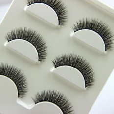 Baru 3 Pairs Luxurious 3D Bulu Mata Palsu Cross Natural Long Riasan Mata Makeup-Intl