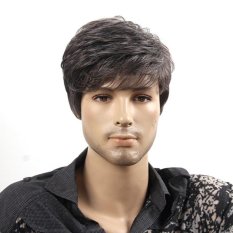 Baru Fashion Korea Cowok Keren Pria Mengenakan Wig Pendek Cosplay Wig Rambut Palsu