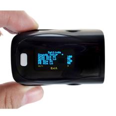 Terbaru!! Digital Jari Pulse OXIMETER dengan CASE Darah Oksigen Jari Portable OXIMETER Kesehatan Perawatan (Hitam)-Intl