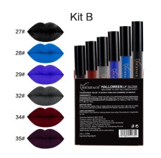 NICEFACE 6 Pcs/lot Tengkorak Gaya Halloween Anti-Air Warna Tidak Mengkilap Lipstik Metalik Cair Tahan Lama Beauty Lips Mak-Internasional