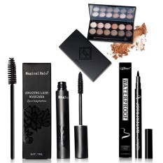NICEFACE riasan mata kombinasi 12 warna eye shadow + maskara + eyeliner pen untuk mengirim 12 bulu mata sikat Q301 - intl