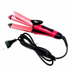 Nova 2 in 1 Hair Beauty Set NHC-2009 - Catokan Pelurus dan Pengeriting Rambut - Merah