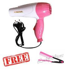 Nova Hair Dryer + Gratis Sisir Ion Pelurus Rambut – Pink / 1Pcs