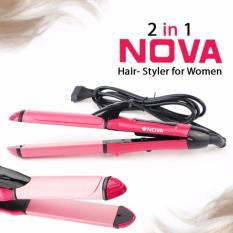Nova Mini 2 in 1 Catokan Pelurus dan Pengeriting Rambut