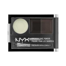 NYX Professional Makeup Eyebrow Cake Powder Black/Gray - Bedak Alis Dua Warna dengan Wax