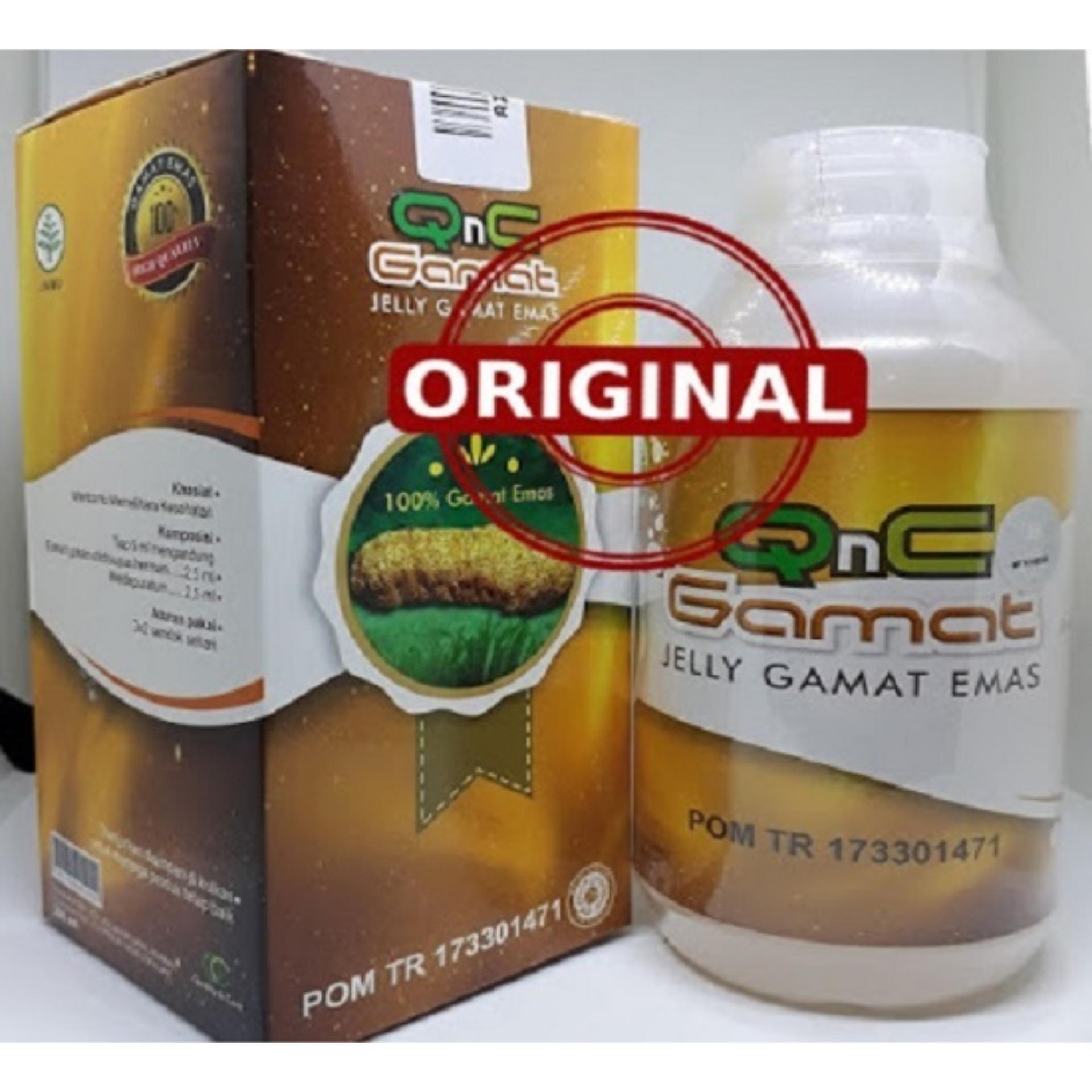 Obat Herbal Alami Tradisional Original Obati Jerawat Bisul Wajah Bernanah Kulit Halus Segar Berseri Produk Perwatan Kulit Minyak Oles Khusus Jerawat 300ml QnC Jelly Gamat Emas
