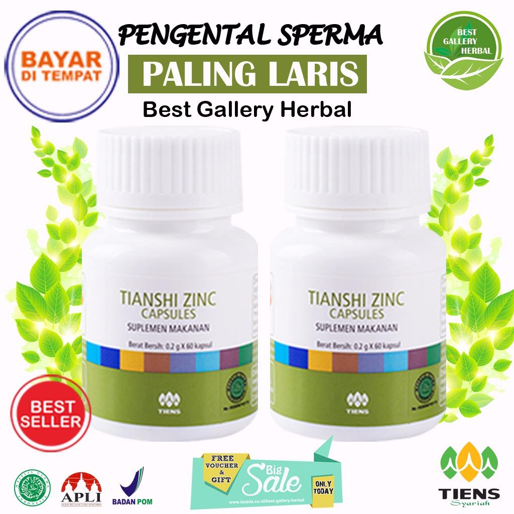 Obat Herbal Pengental / Penyubur Sperma Pria / Meningkatkan Hormon Dewasa / 2 Botol Zinc Tiens / Free Voucher & Membership Toko By Best Gallery Herbal 