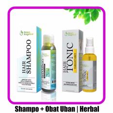 Obat Uban Penghitam Rambut & Shampo Green Angelica Untuk Rontok Ketombe dan Menghitamkan Uban Rambut